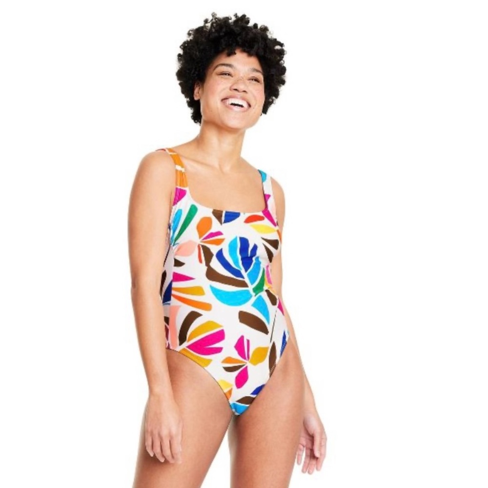 📦 VHTF Tabitha Brown for Target one piece swimsuit szM floral flower multicolor